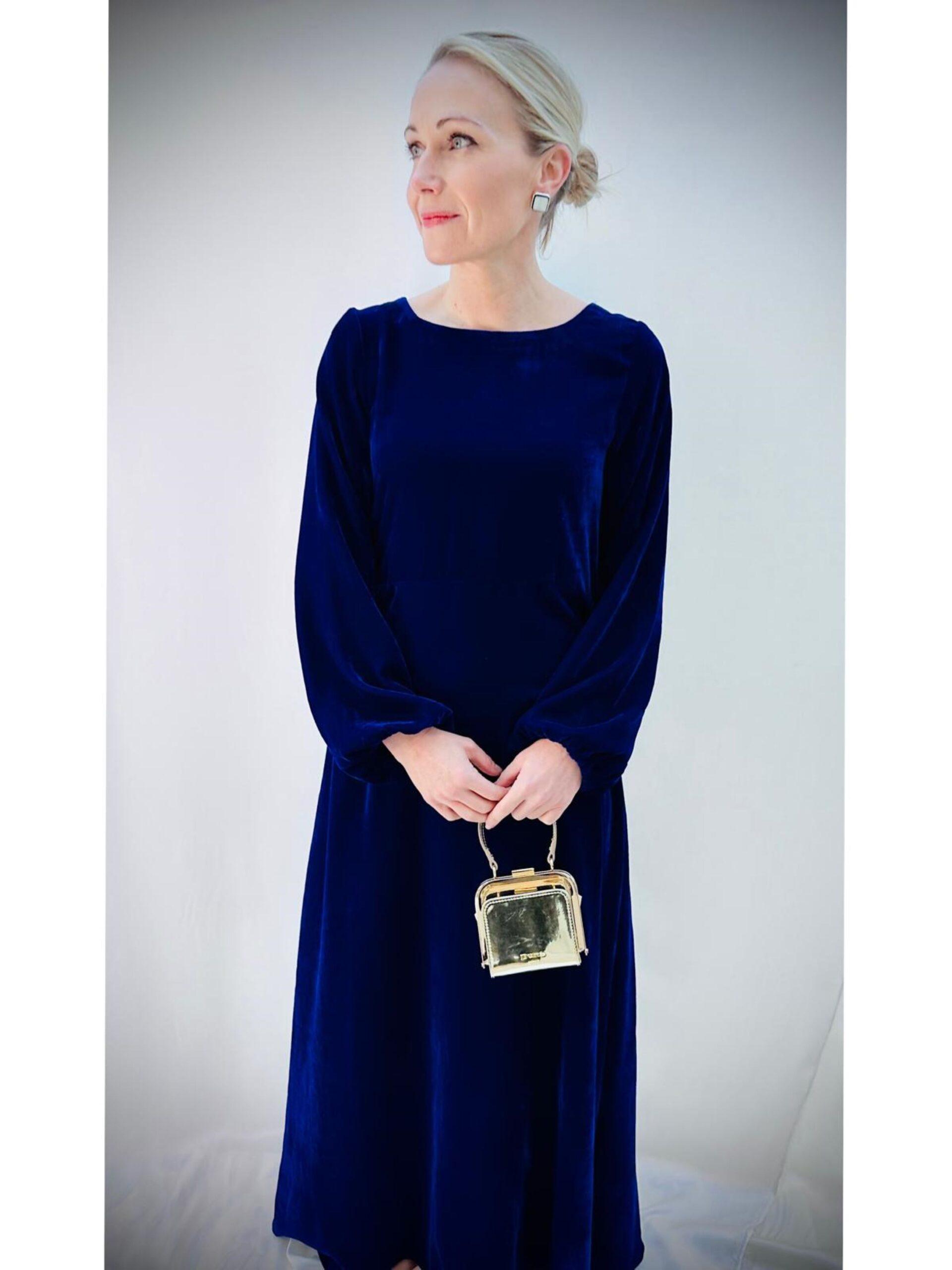 Royal Blue Velvet Dress